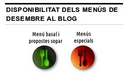 La icona verda indica que els menús estan disponibles, la vermella que encara no ho estan.